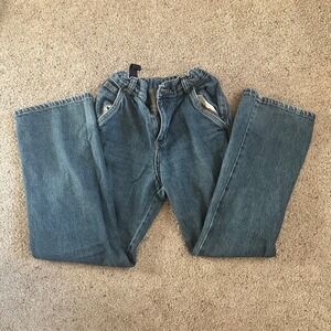 Faded Glory Kids Blue Denim‎ Carpenter Jeans Adjustable Waist Size 12R